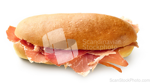 Image of sandwich with sliced spanish iberico ham