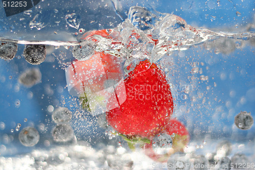 Image of Red Strawberries Splash