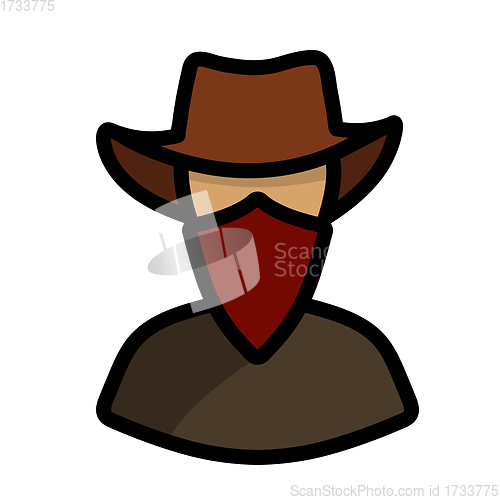 Image of Cowboy With A Scarf On Face Icon