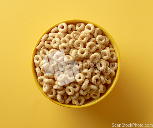 Image of bowl of breakfast cereal honey rings