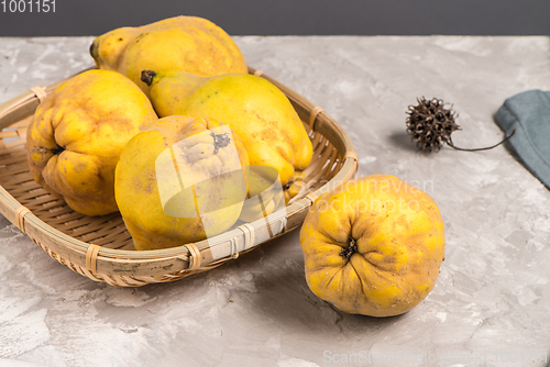 Image of Ripe quince fruits