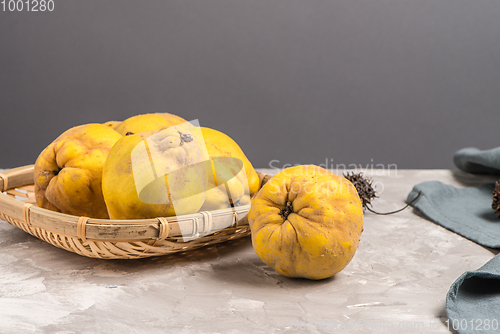 Image of Ripe quince fruits