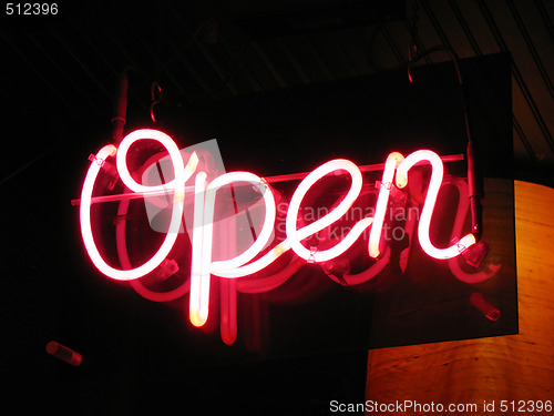 Image of neon open sign