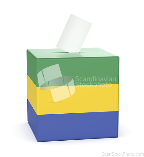 Image of Ballot box with the flag of Gabon