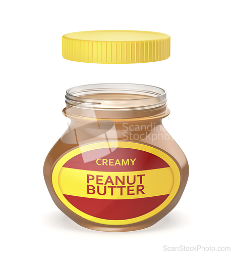 Image of Glass jar with peanut butter