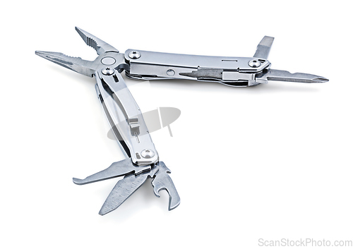 Image of Metal multitool isolated on white