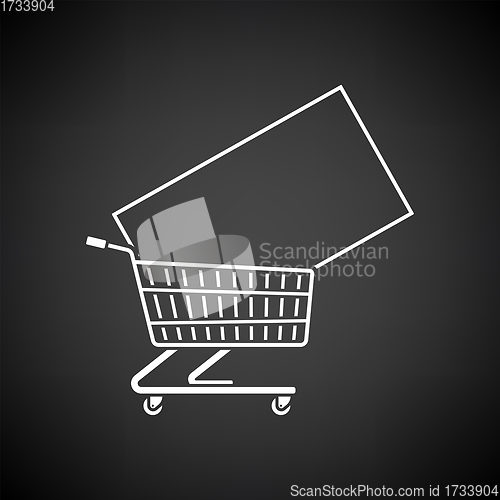 Image of Shopping Cart With TV Icon