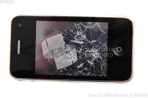 Image of crashed mobile phone