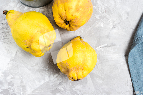 Image of Ripe quince fruits