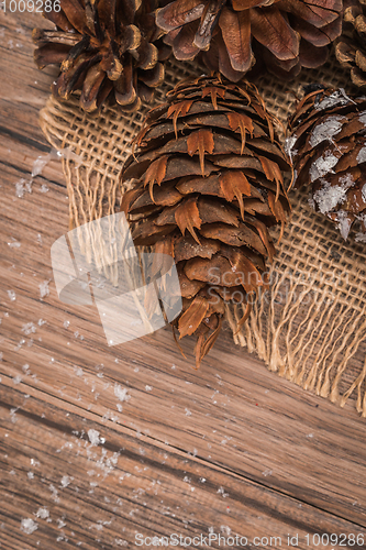 Image of Christmas wooden background