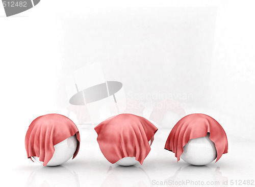 Image of 3 sphere on the white