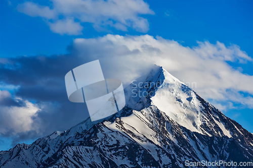 Image of Snowcapped top of mountain in Himalayas