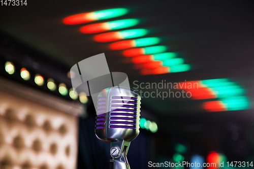 Image of retro microphone at concert