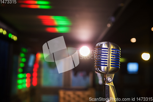 Image of retro microphone at concert