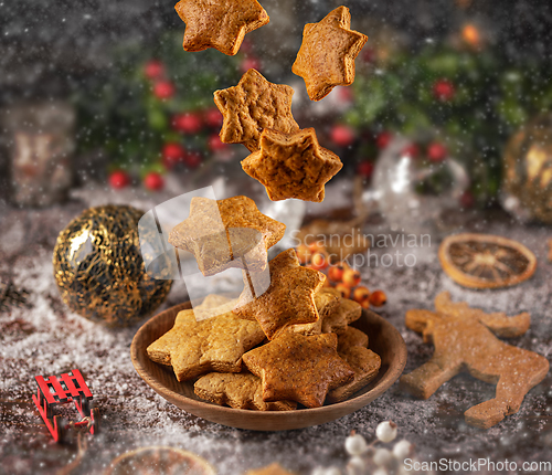 Image of Falling Christmas gingerbread
