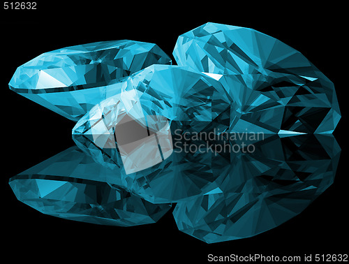 Image of 3d Aquamarine Gems Isolated