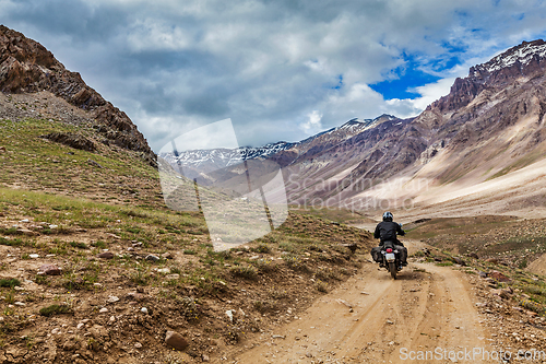 Image of Bike on mountain road in Himalayas