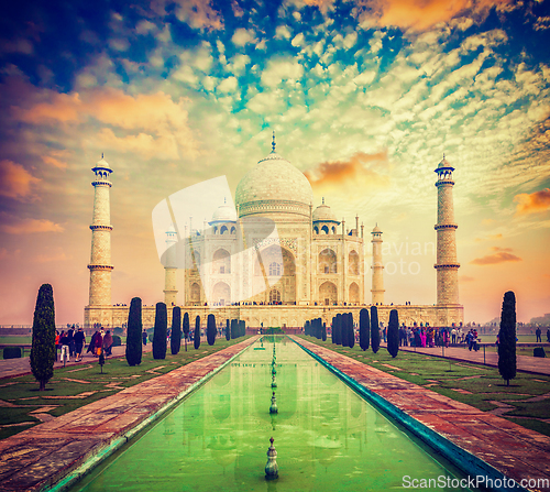 Image of Taj Mahal on sunrise sunset, Agra, India