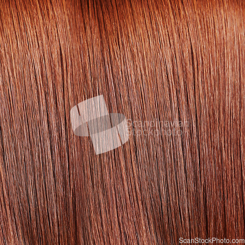 Image of Zoom, textures and beauty with closeup of hair for shampoo, keratin and salon treatment. Glamour, colorful and shine with straight brunette extensions for growth, strand and pattern for background
