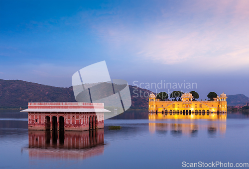 Image of Jal Mahal Water Palace. Jaipur, Rajasthan, India