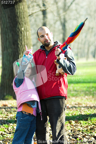 Image of child and father in the park 