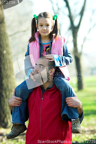 Image of child on father shoulder