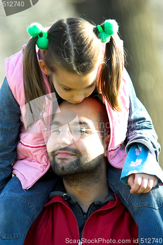 Image of child on father shoulder