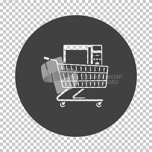 Image of Shopping Cart With Microwave Oven Icon