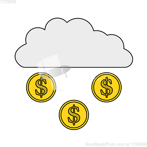 Image of Coins Falling From Cloud Icon