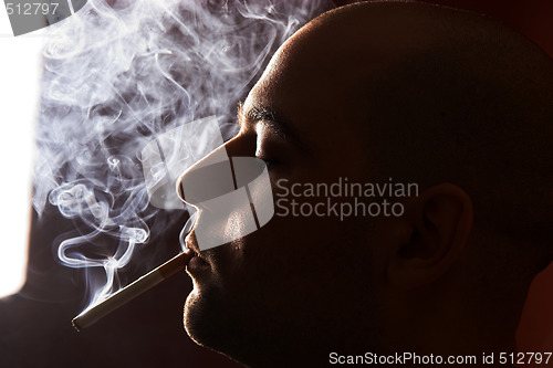 Image of smoking man