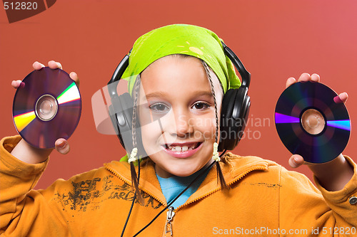 Image of child listening music