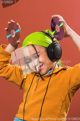 Image of child listening music