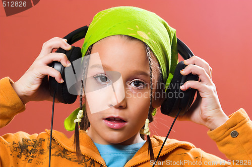 Image of child listening music