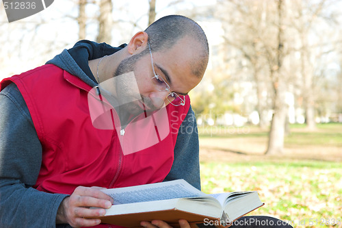 Image of student reading book 