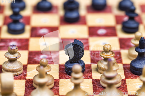 Image of small old wooden chess