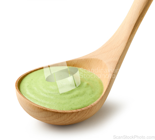 Image of green vegetable cream soup