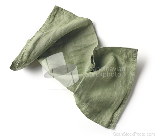 Image of crumpled green cotton napkin