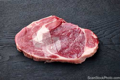 Image of fresh raw beef entrecote steak