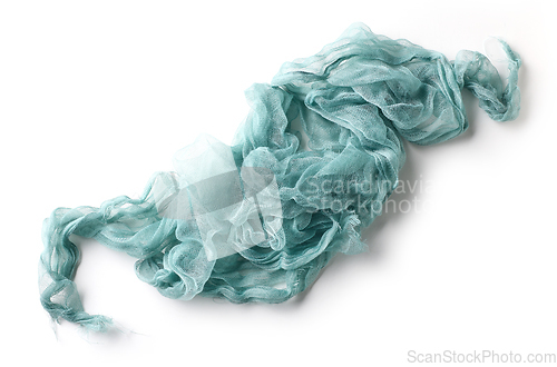 Image of crumpled blue cotton napkin