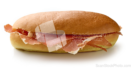 Image of sandwich with sliced spanish iberico ham