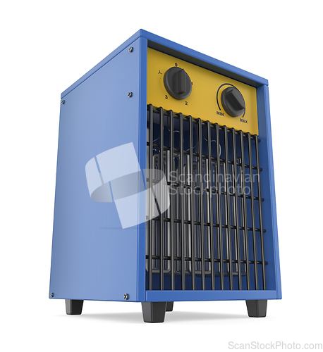 Image of Blue industrial electric fan heater