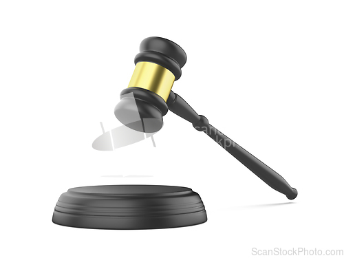 Image of Black gavel and round sound block