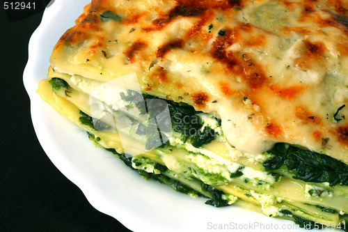 Image of Vegetarian lasagna with ricotta cheese spinach filling 