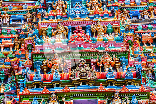 Image of Sculptures on Hindu temple tower