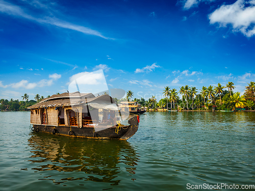 Image of Houseboat on Kerala backwaters, India