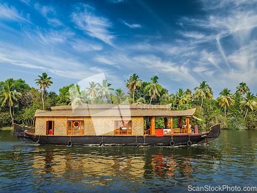 Image of Houseboat on Kerala backwaters, India