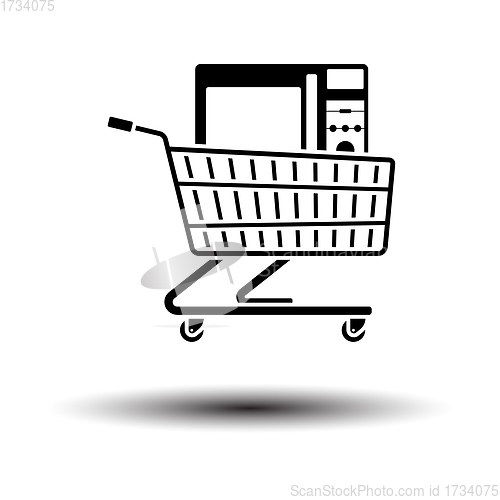 Image of Shopping Cart With Microwave Oven Icon