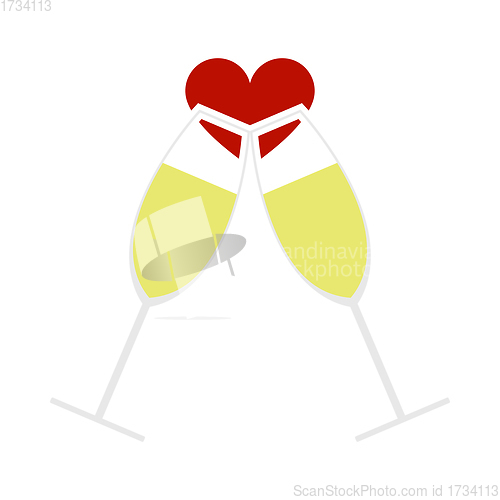 Image of Champagne Glass With Heart Icon