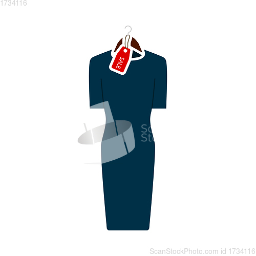 Image of Dress On Hanger With Sale Tag Icon