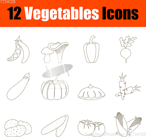 Image of Vegetables Icon Set